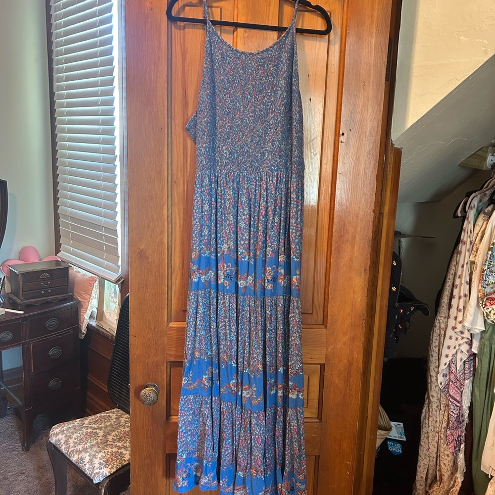 Angie Blue Floral Maxi Dress